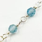 Milky Aquamarine Sterling Silver Wire Chain